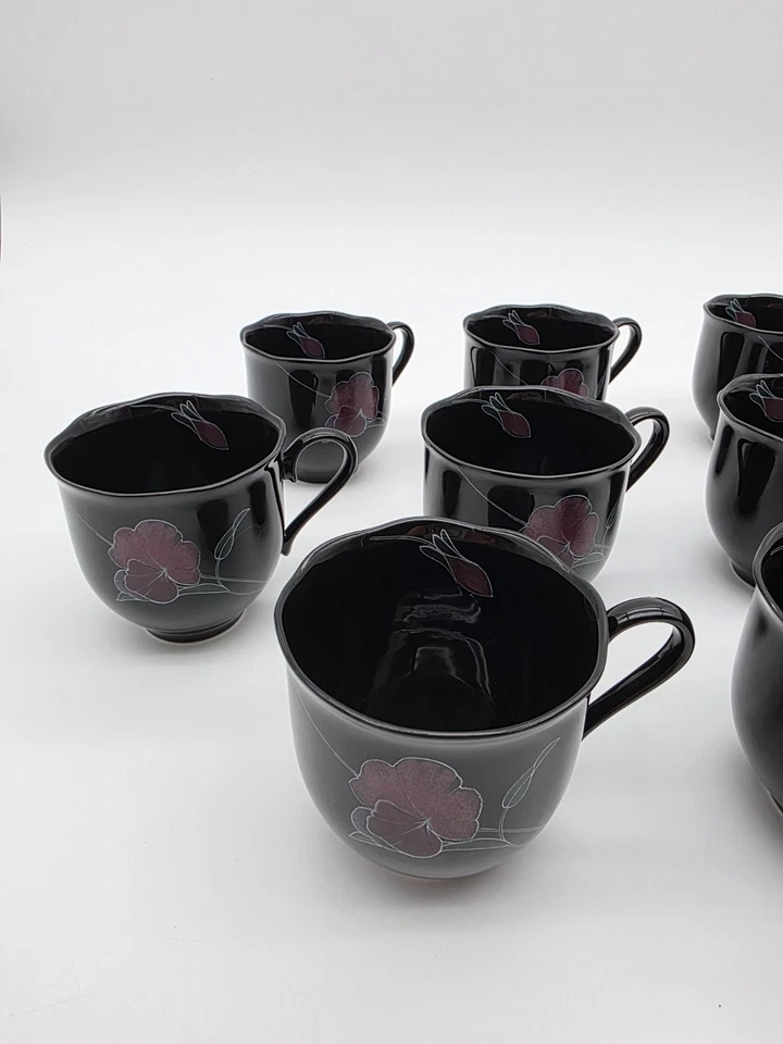 Vintage Mikasa Rondo Tango EJ702 14 Pc Set 11 Cups Platter Sugar Creamer - Image 4 of 4