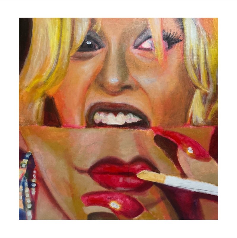 Abstract Portrait Painting of Woman - Single Piece Original Art Theme