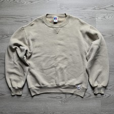 Vintage 90s Russell Athletic Brown Crewneck Sweatshirt Small USA Made Boxy Cozy