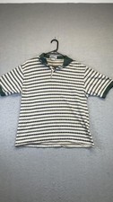 Vintage Penguin Sport Polo Shirt Mens Large Green Geometric Knit Made USA 90s