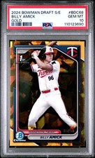 2024 BOWMAN DRAFT SAPPHIRE EDITION GOLD #BDC68 BILLY AMICK 8/50 PSA 10