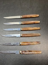 Regent Sheffield Stainless Steel 6 Pc Steak Knife Set Forever Sharp BAKELITE