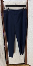 Women's Kirkland Signature Navy Pull On Stretch Career Ankle Pants Size L