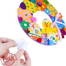 Easter Wreath Craft Kit 12 Sets Foam Eggs Bunny Chick DIY