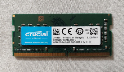 Crucial 8GB 1Rx8 DDR4-2400 SO DIMM | CT8G4SFS824A 2400Mhz für Notebook 260pin