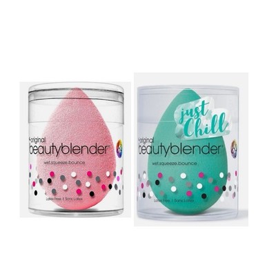 Beauty Makeup Sponge Blender-Flawless Latex Foundation Light Pink & Teal 2 Pack