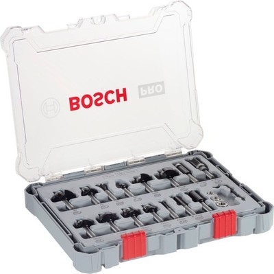 Bosch Fräser Set Mixed 15 teilig 8mm Schaft f. Oberfräsen 2607017472