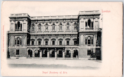 UK England Westminster Royal Academy of Arts 1905 Balustrade Statues Postcard