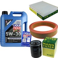 Mann Inspektionspaket 5L Liqui Moly Longtime 5W-30 FüR Fiat Punto 1.2 60 Doblo