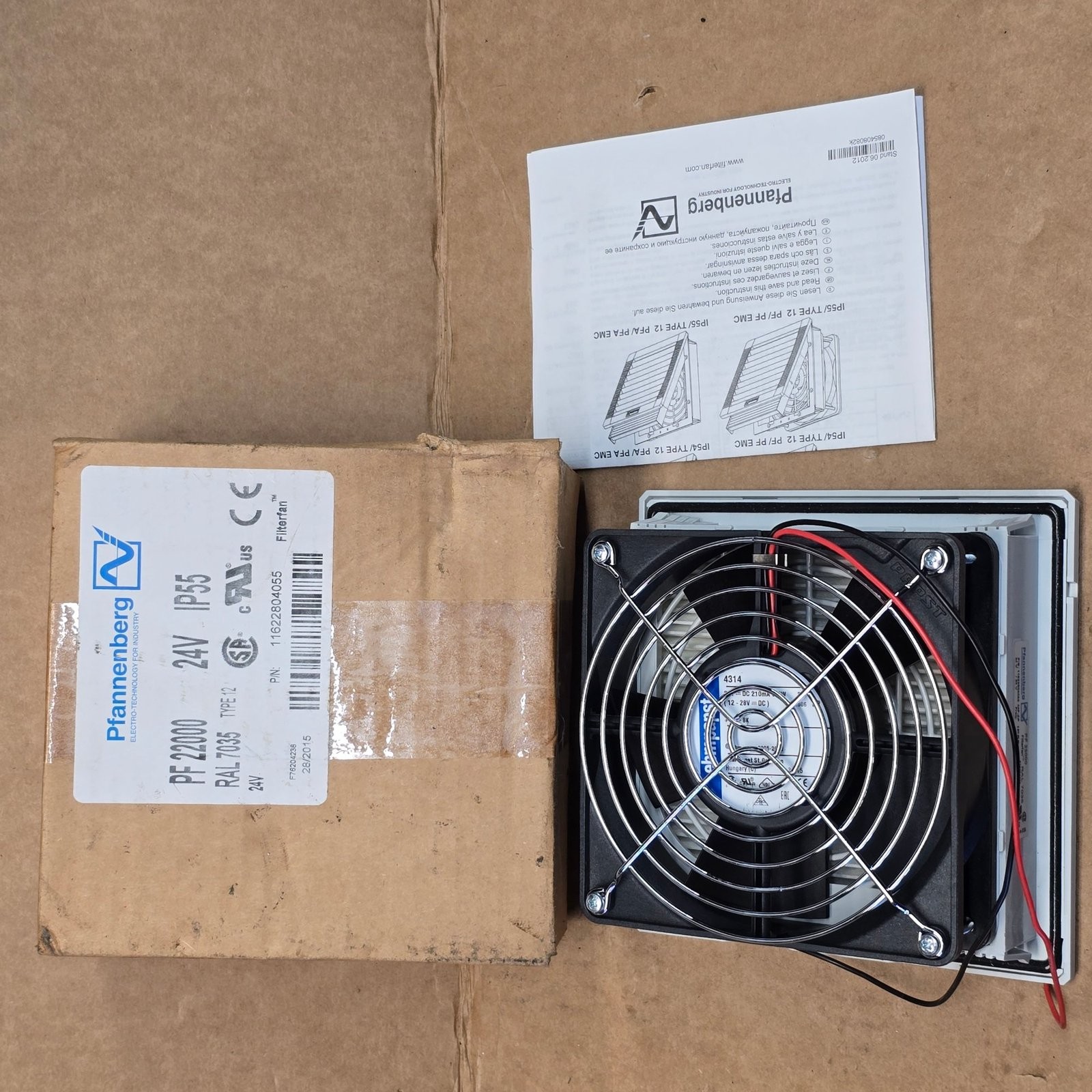 Pfannenberg PF 22000 Filterfan 24V DC IP55 Panel Filter Fan RAL 7035