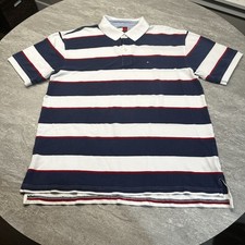 Vintage Tommy Hilfiger Polo Shirt XL Logo Embroidered Striped Multicolor USA