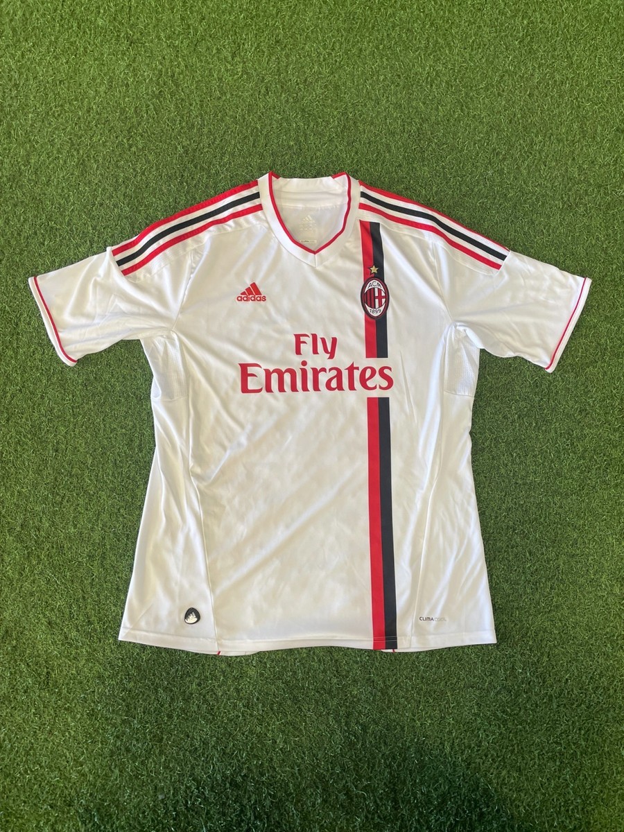 adidas AC Milan Away 2011/2012 Jersey X-Large - White/Black/Red | eBay