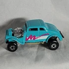 1982 MATCHBOX '33 WILLYS STREET ROD TEAL 1:50 DIECAST 3" CAR W/ PINK & WHITE