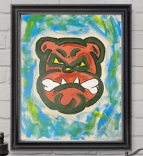 Abstract Expressionism Original Art- Bulldog 1 - 11x14 Canvas Home Art