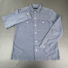 Allsaints Spotter Button Up Shirt Mens Size Large Blue Long Sleeve Overshirt