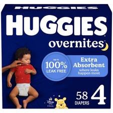Huggies Overnites Nighttime Baby Diapers - Size 4 - 58ct 0.32 per diaper