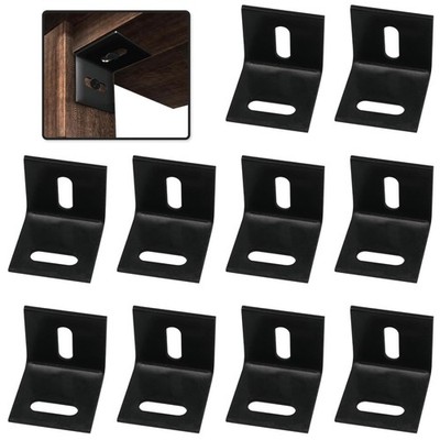 10pcs Wood Table Top Expansion Bracket Adjustable Corner L Brackets Right Ang...