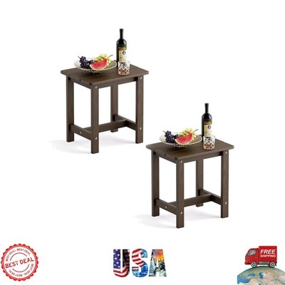 Durable Outdoor Side Table Set of 2 - Weatherproof & Easy to Clean HDPS Design
