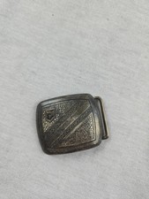 Art Deco Letter E Initial Monogram Antique Silver Plate Vintage Belt Buckle