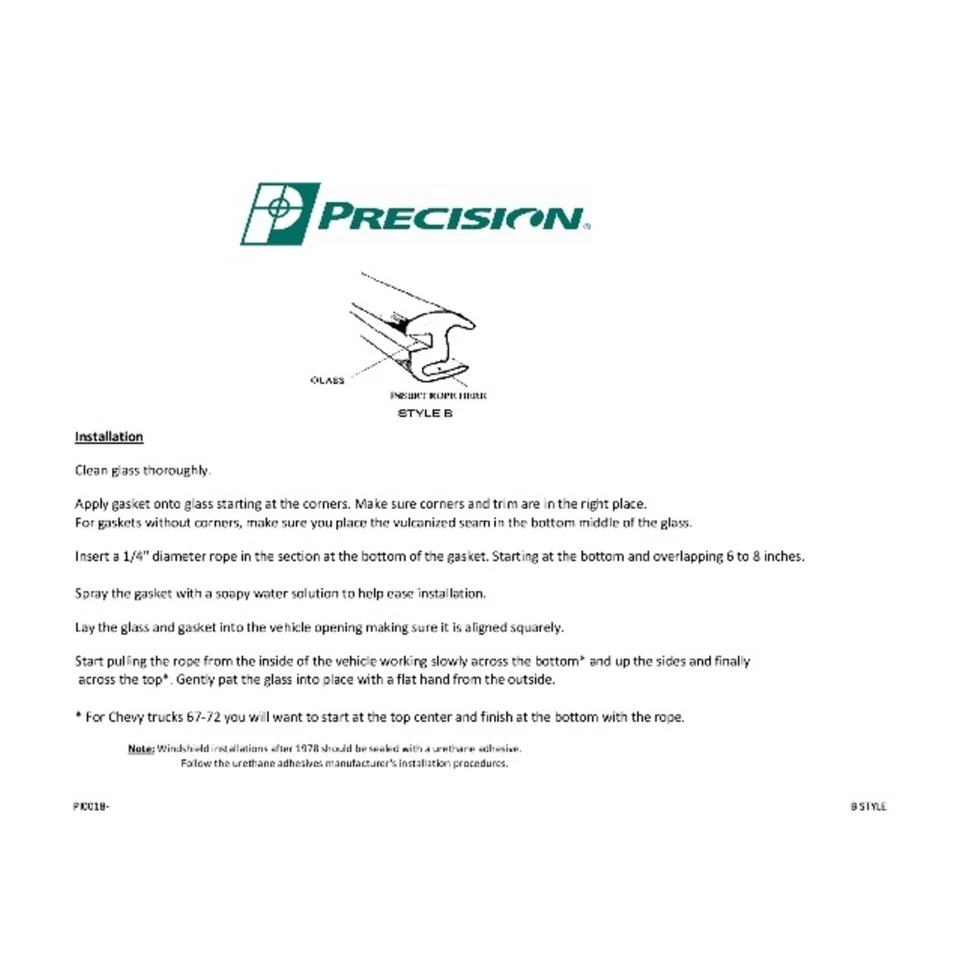 Windshield Rubber Weatherstrip Seal for 1967-1972 Chevy/GMC Precision WBL 685 - Image 2 of 4