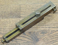 1891 WELSH PATENT WOOD/BRASS CARPENTERS' GAGE-MARKING-MORTISE-GAUGE-ANTIQUE TOOL