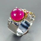 Handmade Ruby Ring 925 Sterling Silver Size 8 /R471136