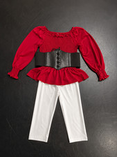 Girls Pirate Captain Costume - Child Large - Halloween Dance Costume Brand New