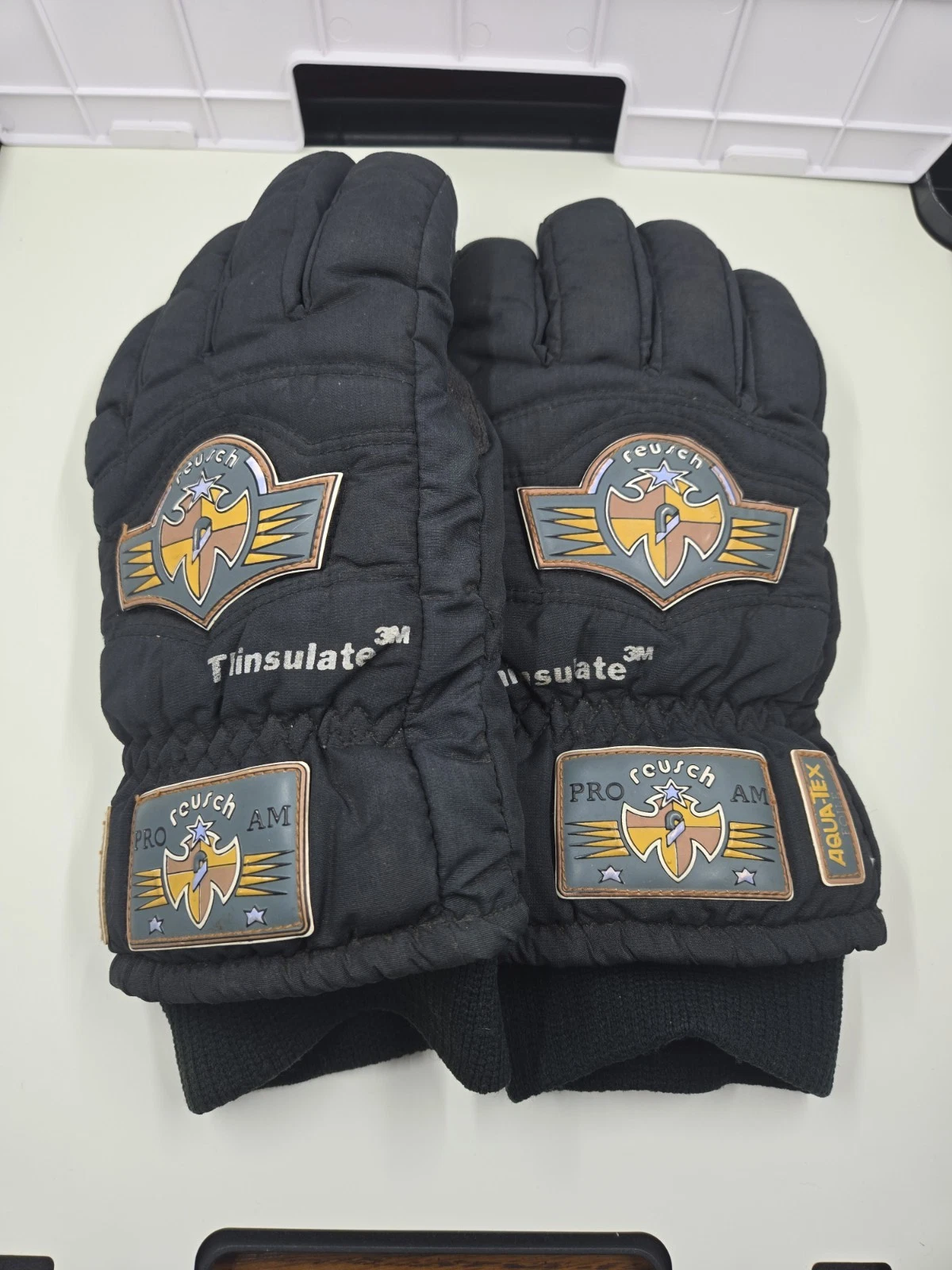 Vintage 80’s Reusch Pro Am Thinsulate Cup Team Racing Winter Snow Gloves Size 7