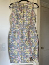 Calvin Klein Women's Sheath Dress Size 4 Pastel Floral Sleeveless Textured