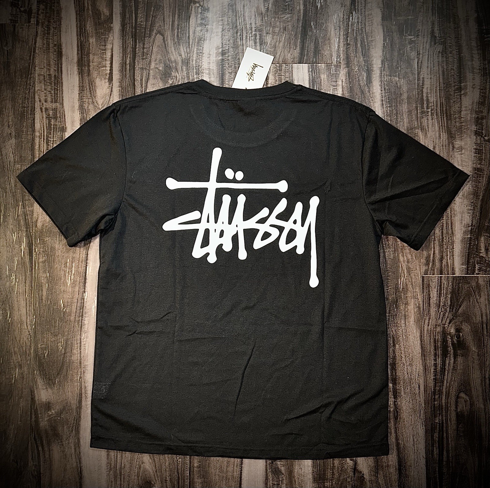 Stussy Men's Short Sleeve T-Shirt Black/White Size L New with Tags thumbnail 3