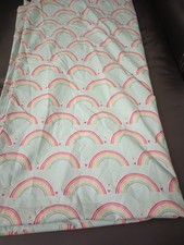 Pottery Barn Kids Organic Blue Rainbow Pattern Duvet Hearts Cover Full/Queen