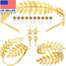 15 Pcs Greek Goddess Crown Golden Leaves Headband