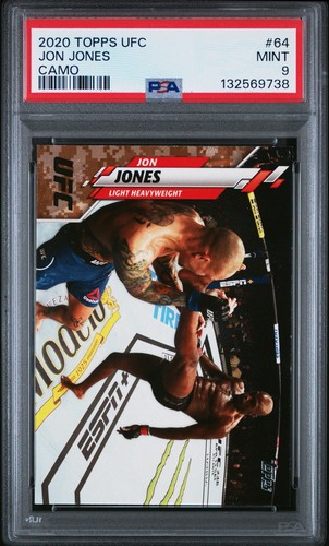 2020 TOPPS UFC #64 JON JONES CAMO /25 PSA 9 *SUPER RARE CARD* GOAT