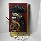 Rare Vintage LUCKY LAGER Beer Sign Holster Pistol Bullet Belt Gun Metal Western