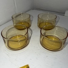 Set of 4 Libbey Amber Accent Bowls Cups Glass...