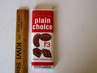 Cadbury's plain choice chocolate original wrapper dummy bar 1960's advertising