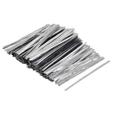 Foil Twist Ties 4" Plastic Closure Tie for Bread, Candy Silver Tone 750pcs