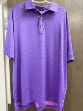 FootJoy FJ Golf Polo Shirt XL Purple Pink Floral Performance Short Sleeve