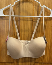 Maidenform Wireless Strapless Balconette Neckline Comfortgrip Lining 36C Beige
