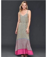 Gap Maxi Dress Women's Size Small Tall Dual Spaghetti Straps Sleeveless