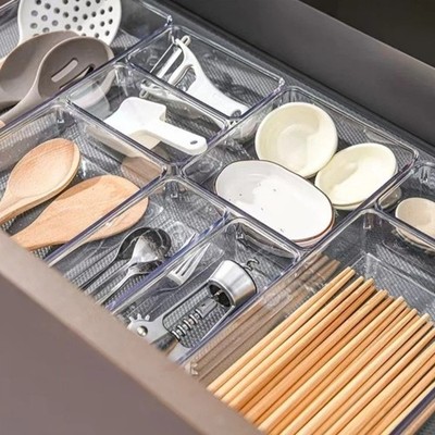 Vielseitiges Schubladen Organizer Set Kunststoff Tabletts & Trennwände für Make-up Küche Aufbewahrung