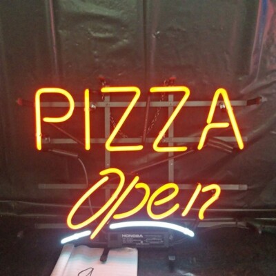 Pizza Open Food Shop 17''x14'' Neon Sign Lamp Light Store Show With Dimmer