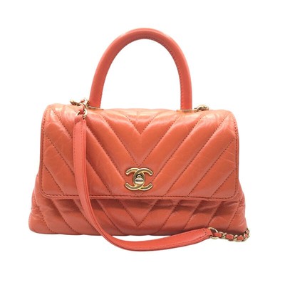 CHANEL Coco Handle XS A92990 Orange lambskin women