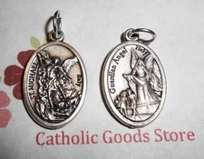 Saint. Michael the Archangel - Guardian Angel -Italian Silver-tone OX 1" Medal 