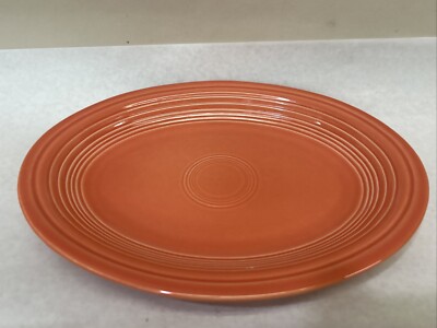 Homer Laughlin Fiesta Fiestaware Coral Orange 11 1/2” Oval Serving Platter  USA