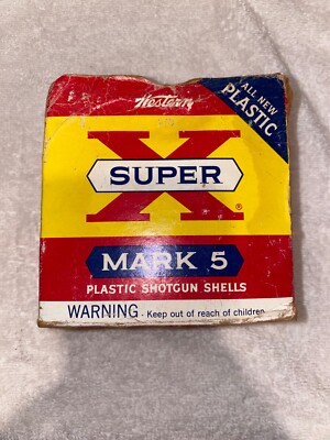 Vintage Western Super X Mark 5 Shotshells Box 12 ga 2 3/4  6 shot