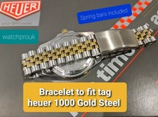 Jubilee bracelet For Tag Heuer  1000  gold steel free spring bar set  fit 18mm 