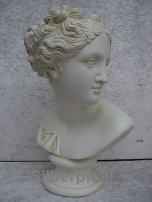 Büste Elisa Kopf Figur Frau Stuckgips Skulptur Dekoration Säule Statue Crem 2016