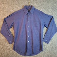 Chaps Ralph Lauren Men's 15 1/2 34/35 Blue Long Sleeve Button Down Dress Shirt