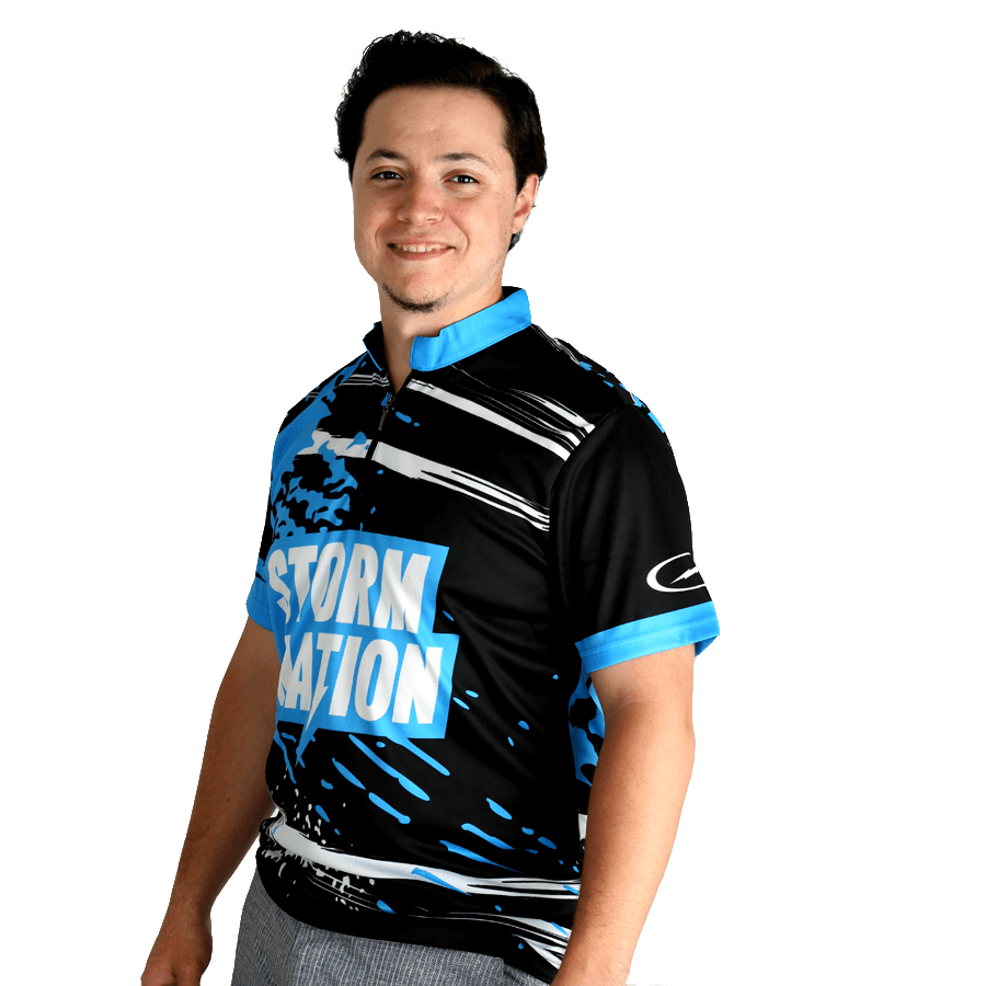 Storm Storm Nation Black/Blue Mens Bowling Shirt Jersey Size